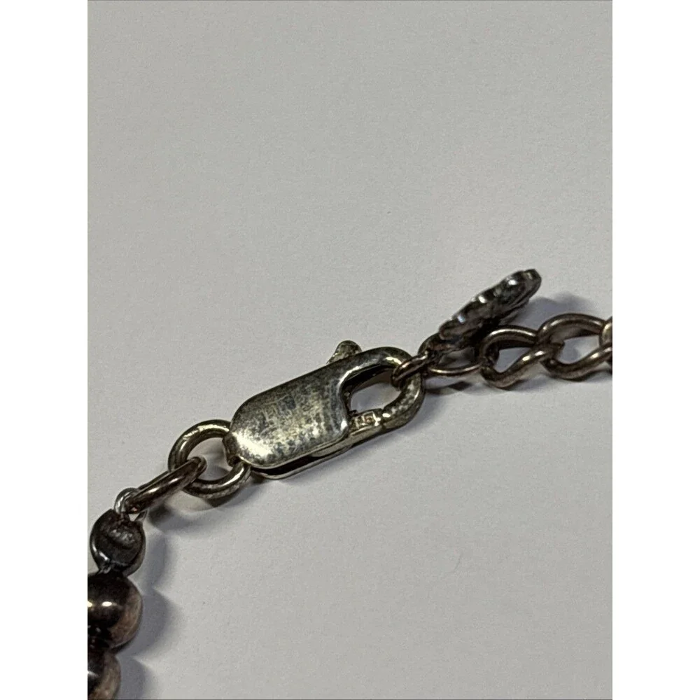 Sterling Silver 925 Baby Bracelet Orb Bead Style Adjustable ~7.5 Inches Long